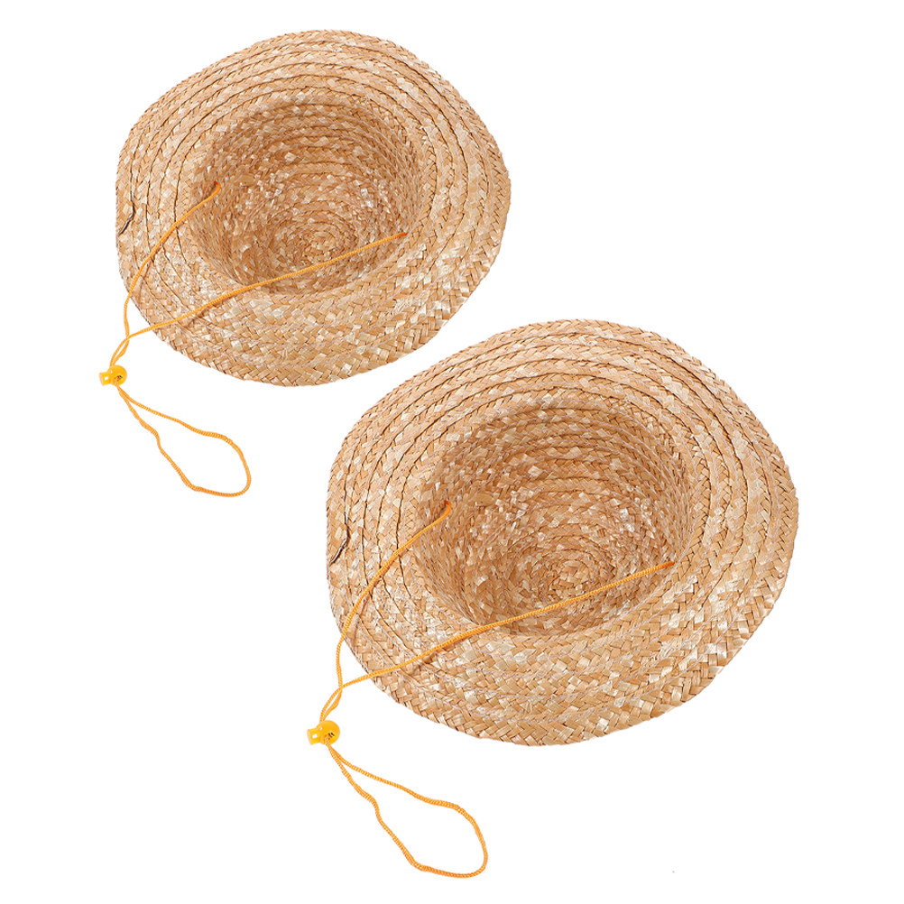 2Pcs Kids Straw Hat Natural Co - огляд і ціна Sun Hat Wide Brim