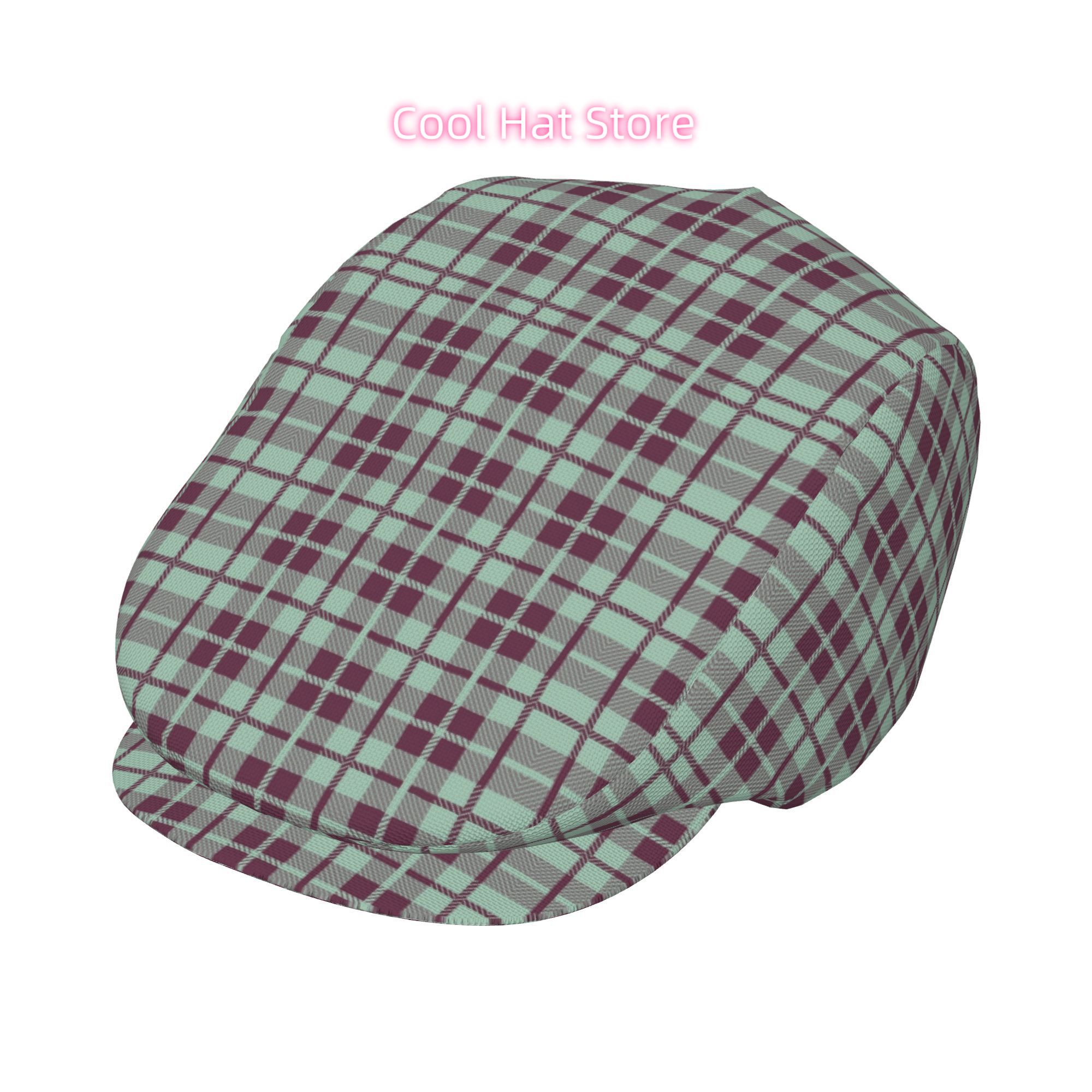 Mint And Burgundy Plaid Men An - огляд і ціна Newsboy Cap Ivy