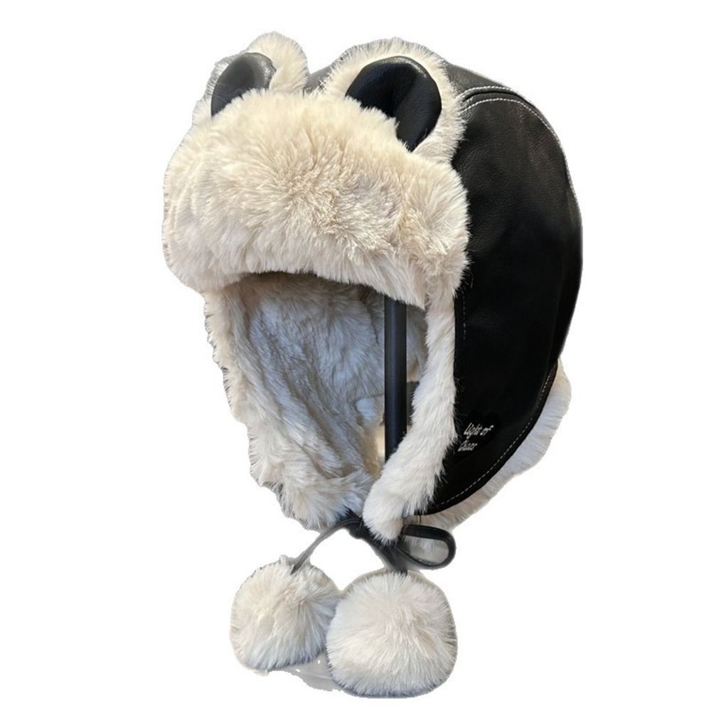 Cozy Faux Leather Bear Ear Tra - огляд і ціна Winter Trapper Hat