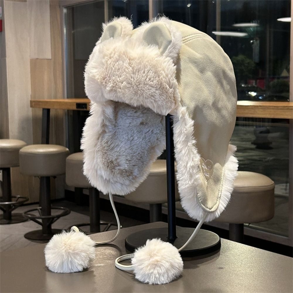 Cozy Faux Leather Bear Ear Tra - огляд і ціна Winter Trapper Hat